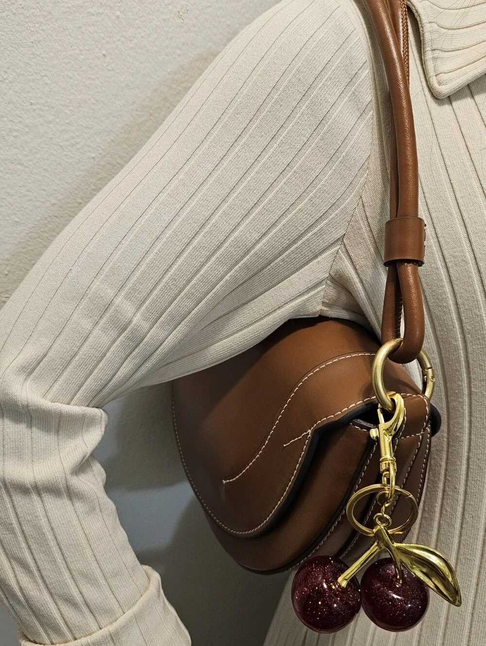 ZARA Brown Structured Saddle Bag Faux Leather 3 Straps NWOT